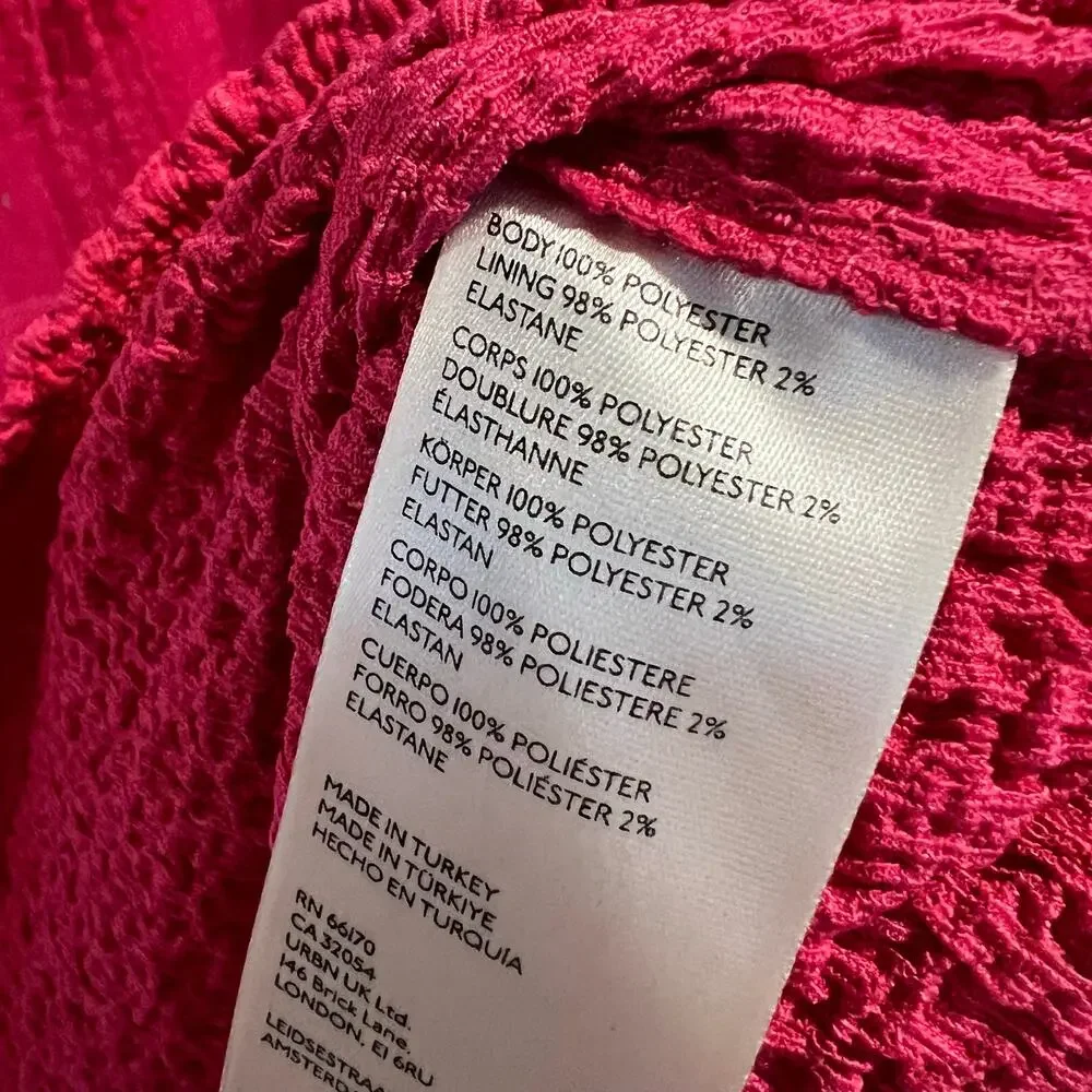 Anthropologie Pink Sheer Puff-Sleeve Top Size L - Picture 4 of 7